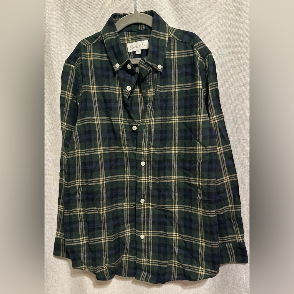 Cotton & Co Green and Blue Casual Button Down Shirt